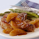 Pan-Seared Chops with Pear and Soy-Ginger Glaze